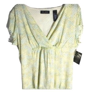 Adorable xlg top, sheer overlay lined